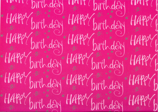 Picture of GIFT WRAPPING HAPPY BIRTHDAY PINK